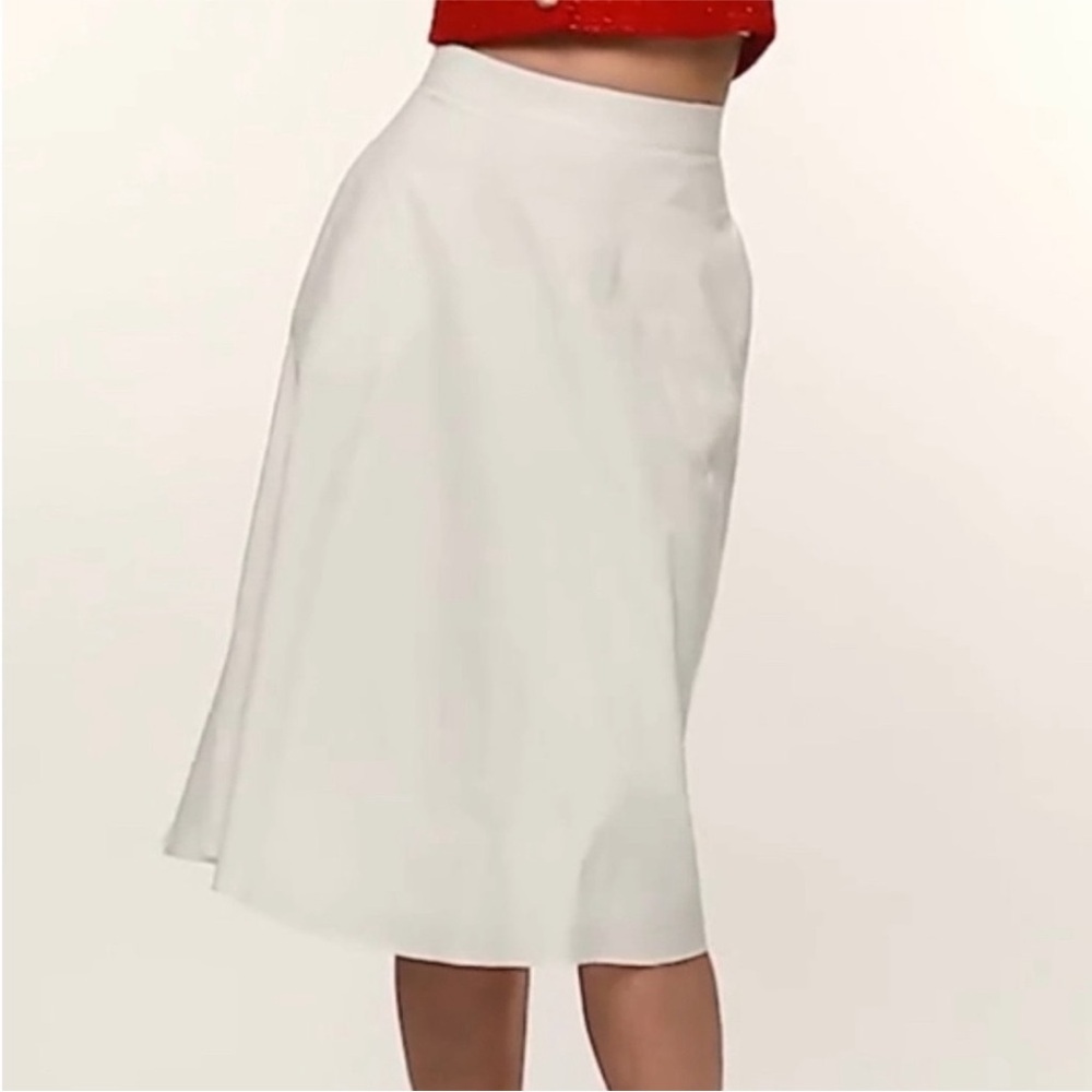 Alexia Admor A-Line Midi Skirt in White- Size 12